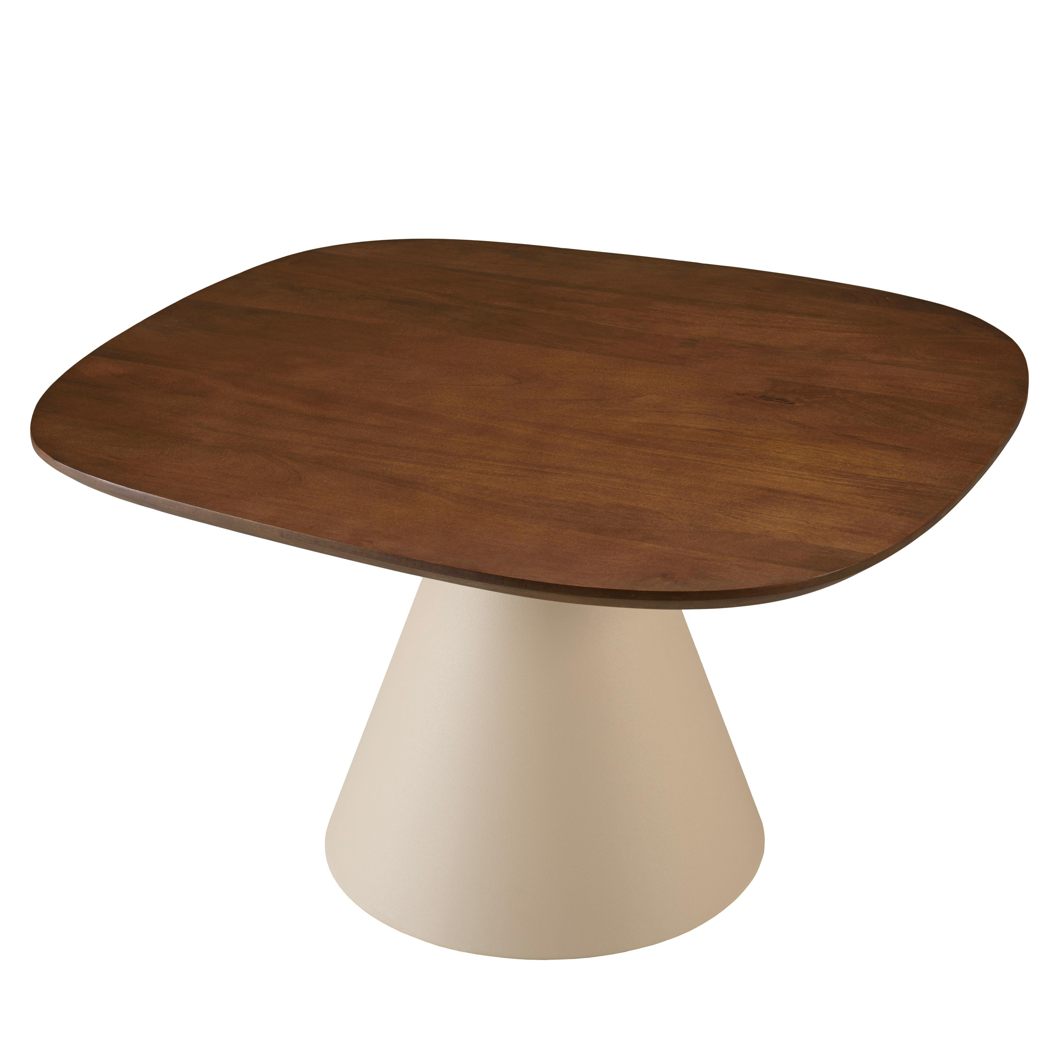Table basse 80 cm en manguier pied métal TOSCA