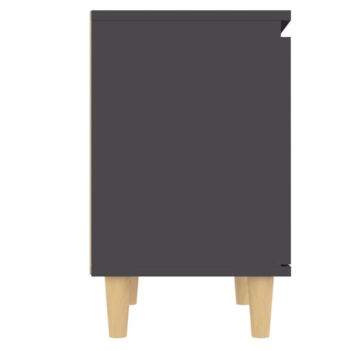 NNEVL Bed Cabinets with Solid Wood Legs 2 pcs Grey 40x30x50 cm