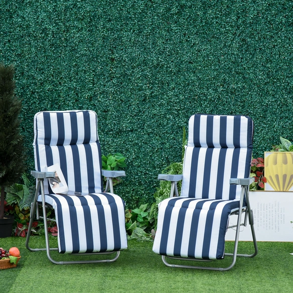 Gartenliegen-Set, 2 Sitzplätze, Stahl/Polyester