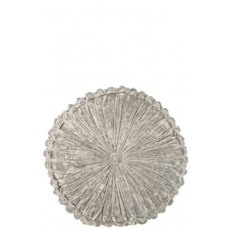 VIVA - Coussin rond polyester argent D45cm