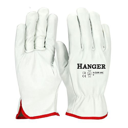 Gants de travail H-Cuir VAC T 10 en sachet de 12 paires - HANGER - 300095