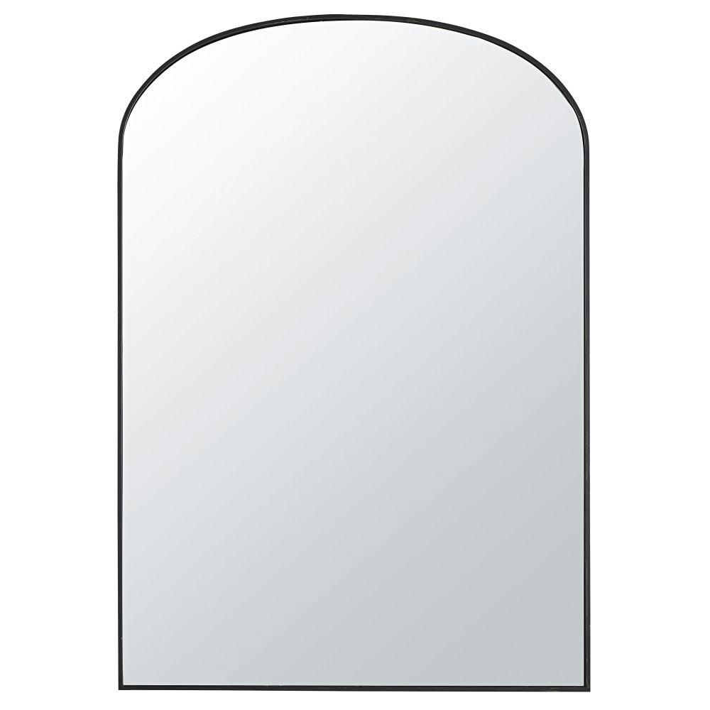 ALINA - Grand miroir arche en métal noir 118x170