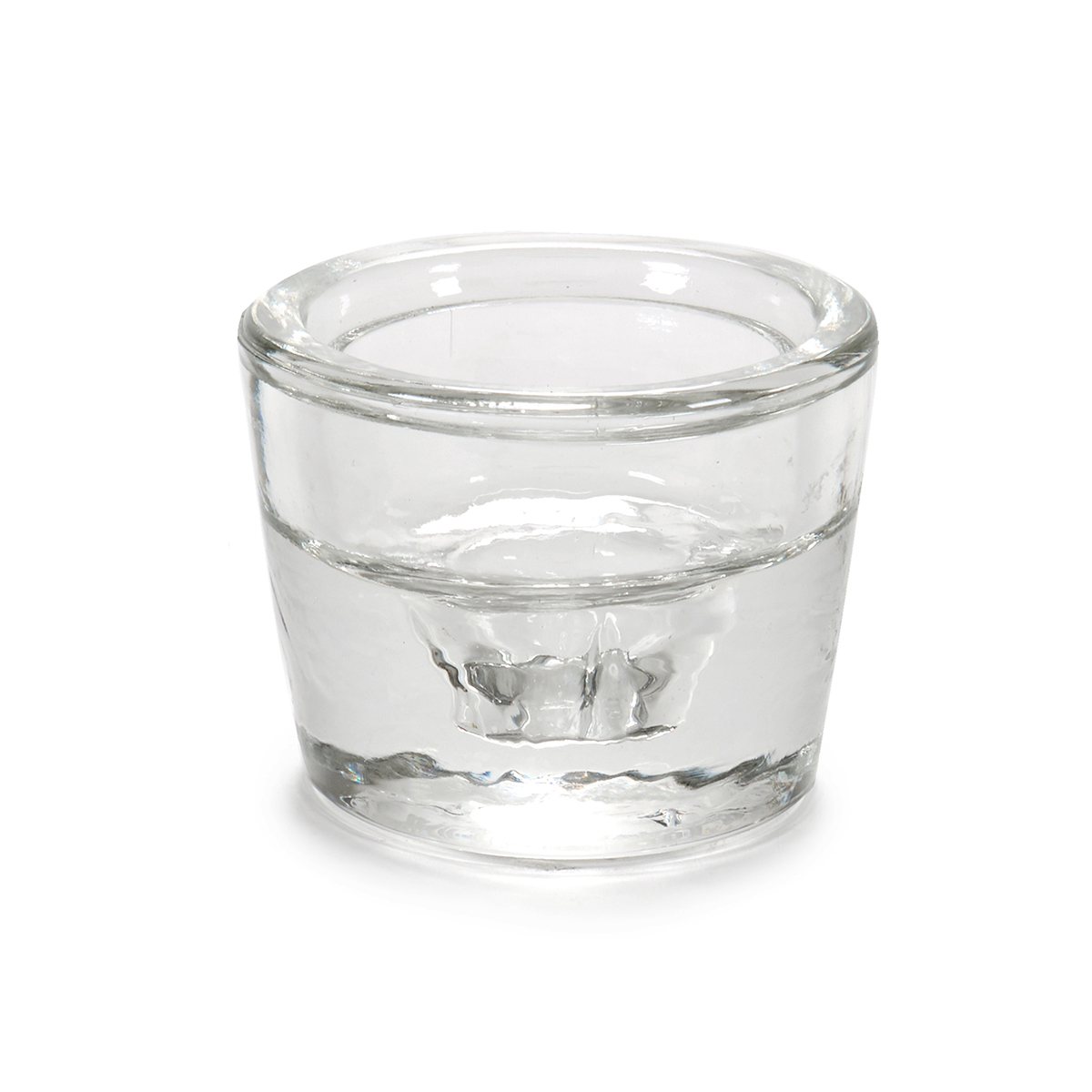 Castiçal redondo transparente em vidro