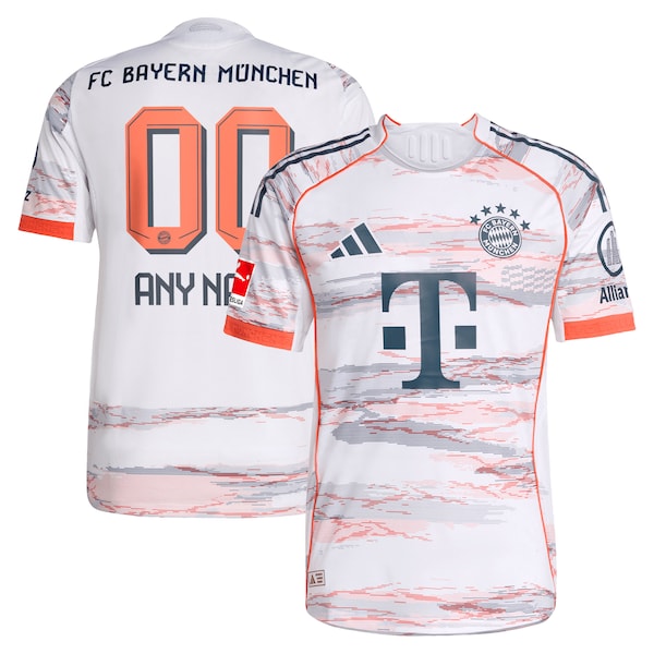 Bayern Munich adidas 2025/26 Away Authentic Custom Jersey - White