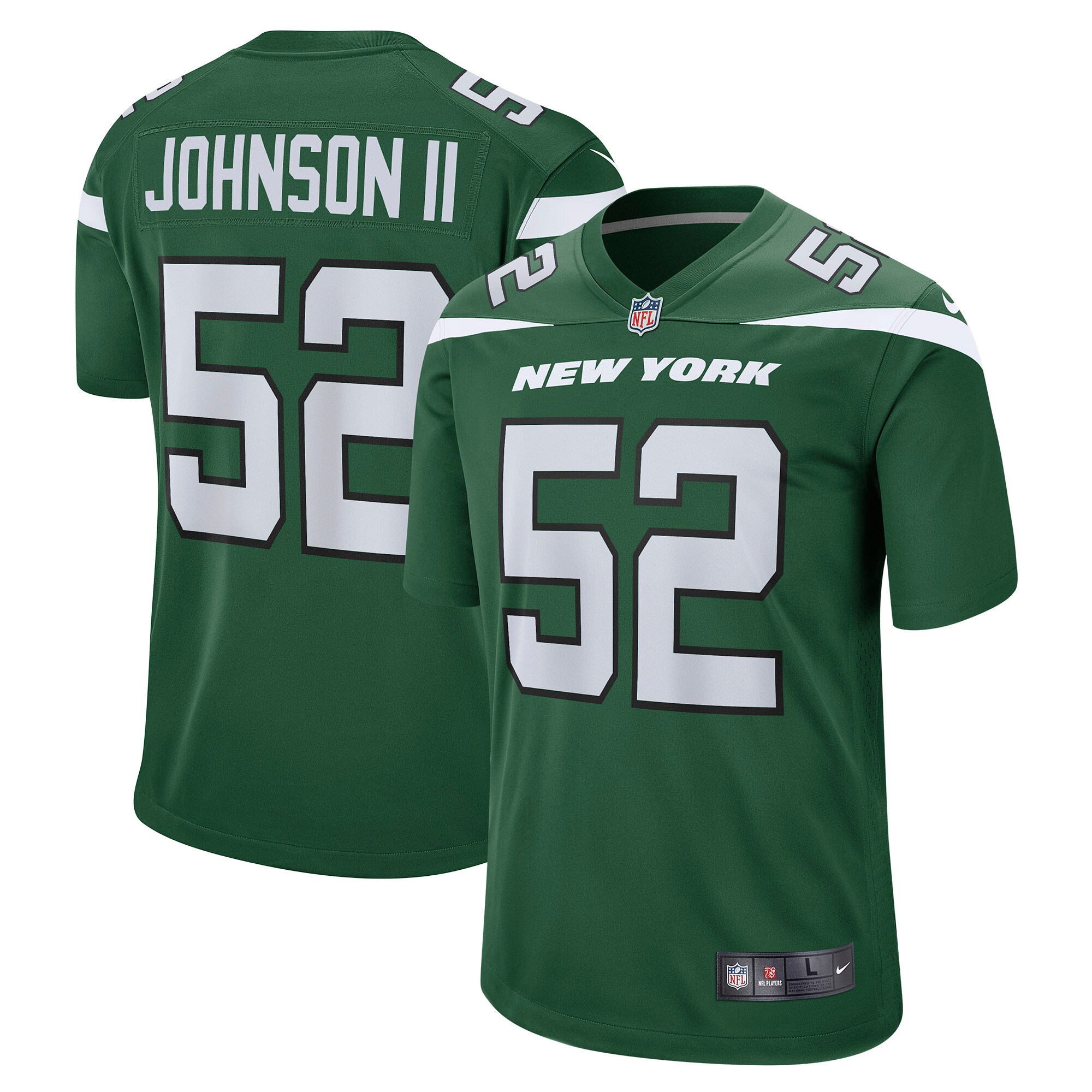 Jermaine Johnson II New York Jets Nike 2022 NFL Draft First Round Pick Game Jersey - Gotham Green