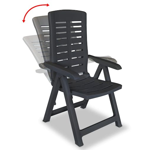NNEVL Reclining Garden Chairs 2 pcs Plastic Anthracite