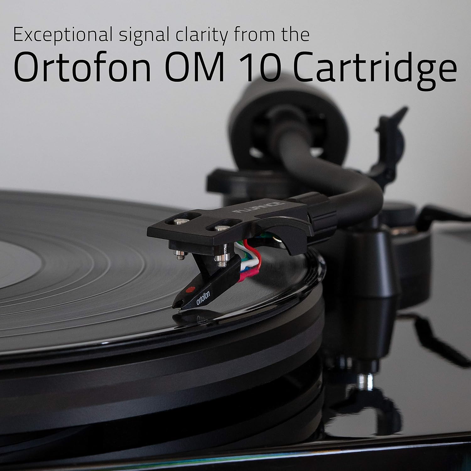 Fluance RT82 Reference High Fidelity Vinyl Turntable Record Player with Ortofon OM10 Cartridge  Speed Control Motor  High Mass MDF Wood Plinth  Vibration Isolation Feet - Piano Black