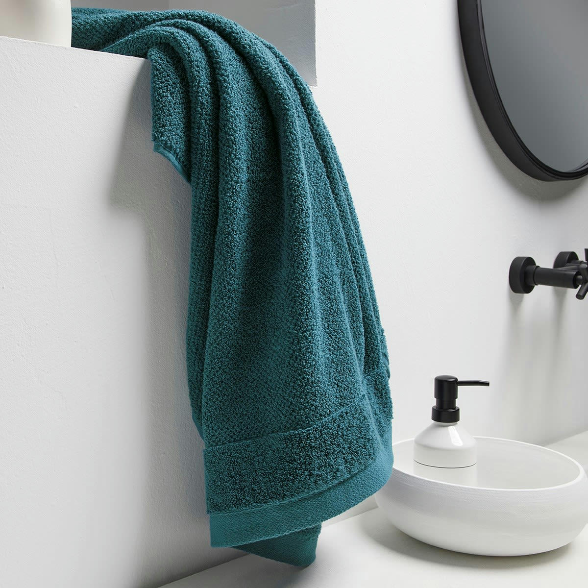 BIO ORGANIC - Maxi drap de bain uni en Coton Bleu 90x150 cm