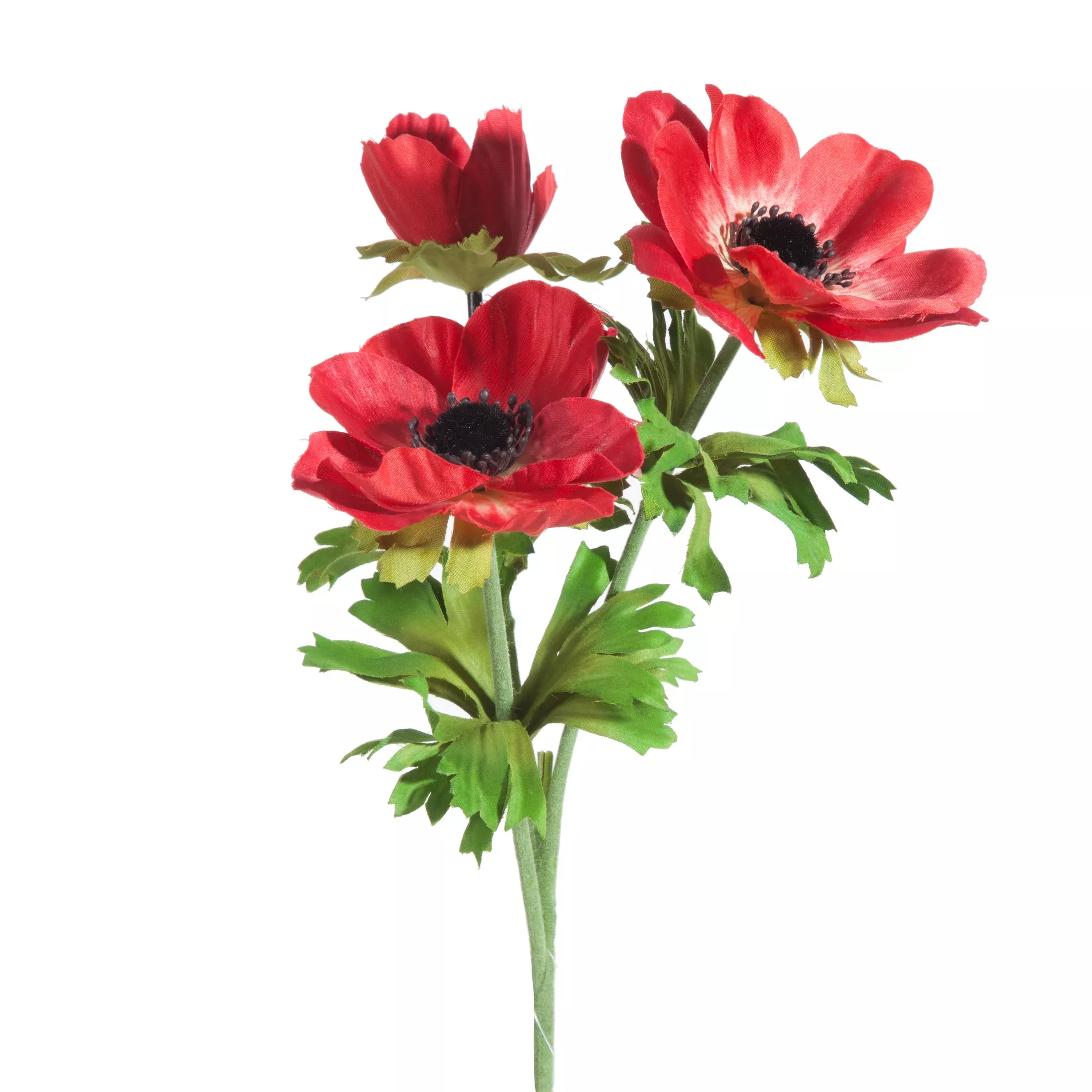 Kwiat sztuczny czerwono, zielony 56 cm