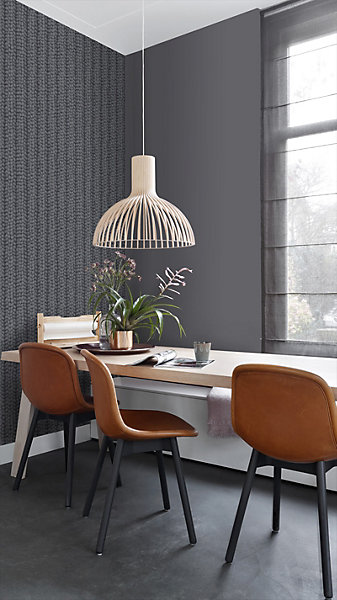 ESTAhome papier peint tricot grossier noir 53 cm x 10.05 m