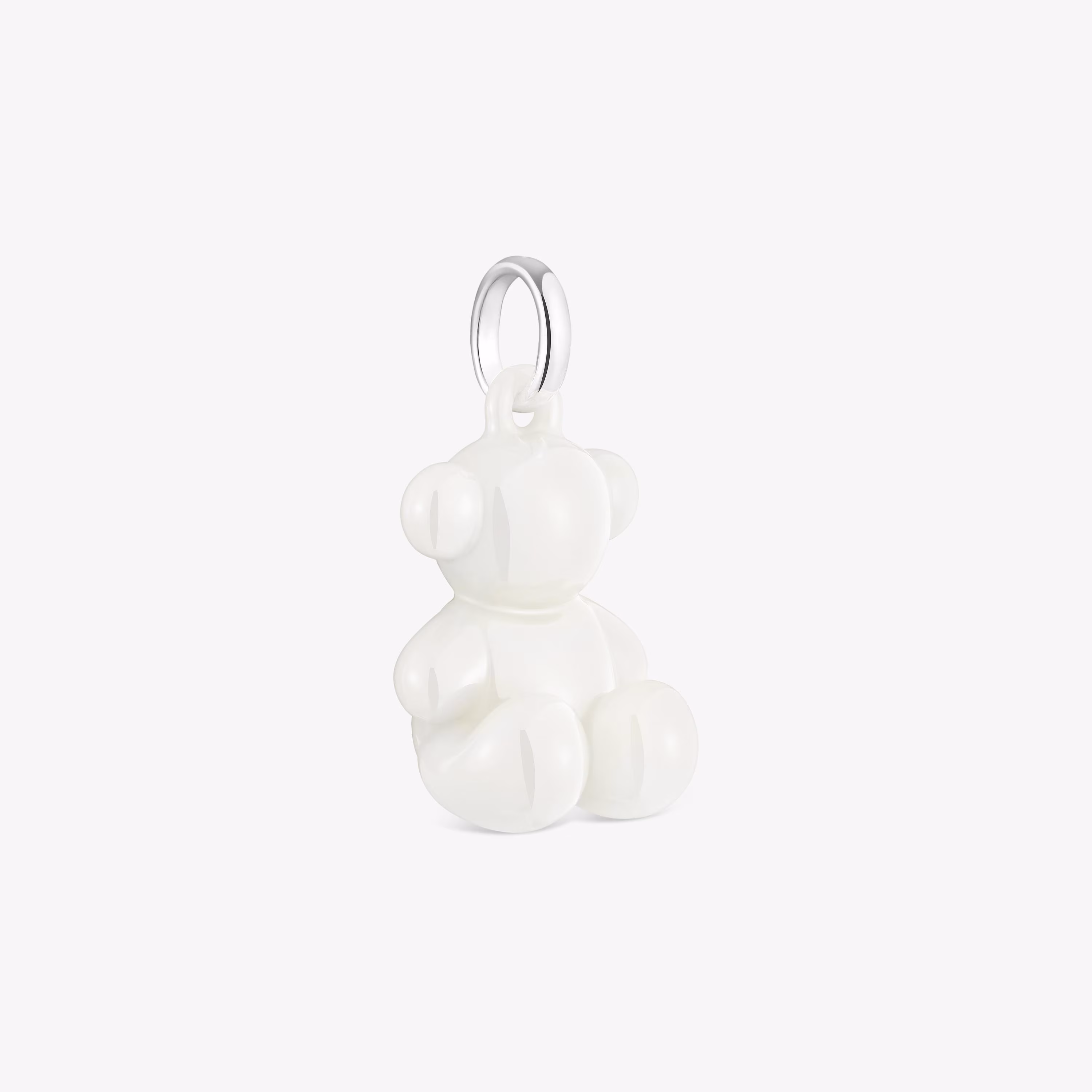 Colgante oso de plata y cerámica blanca Bold Bear