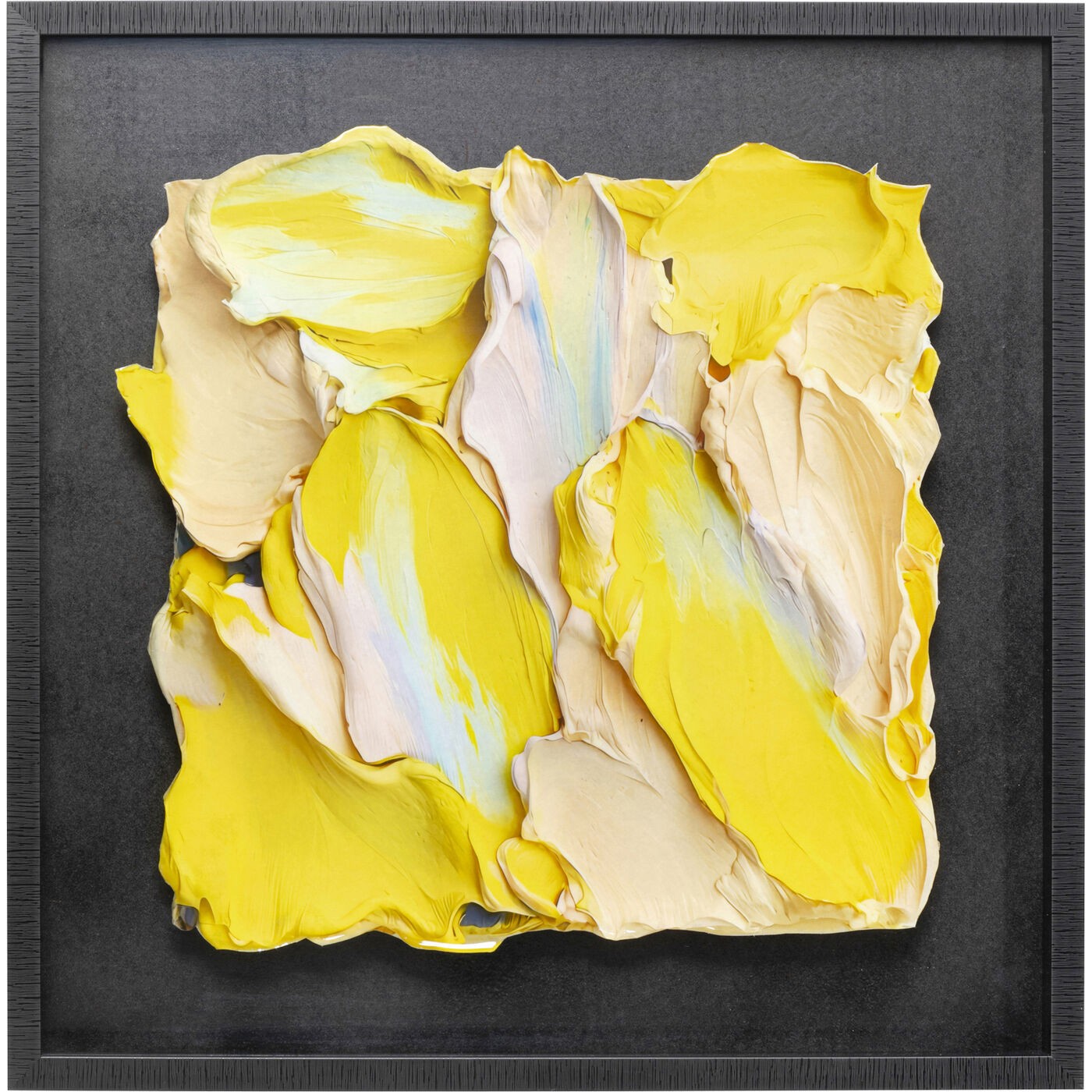 Kare Design Schilderij Abstract In Box 80x80cm geel