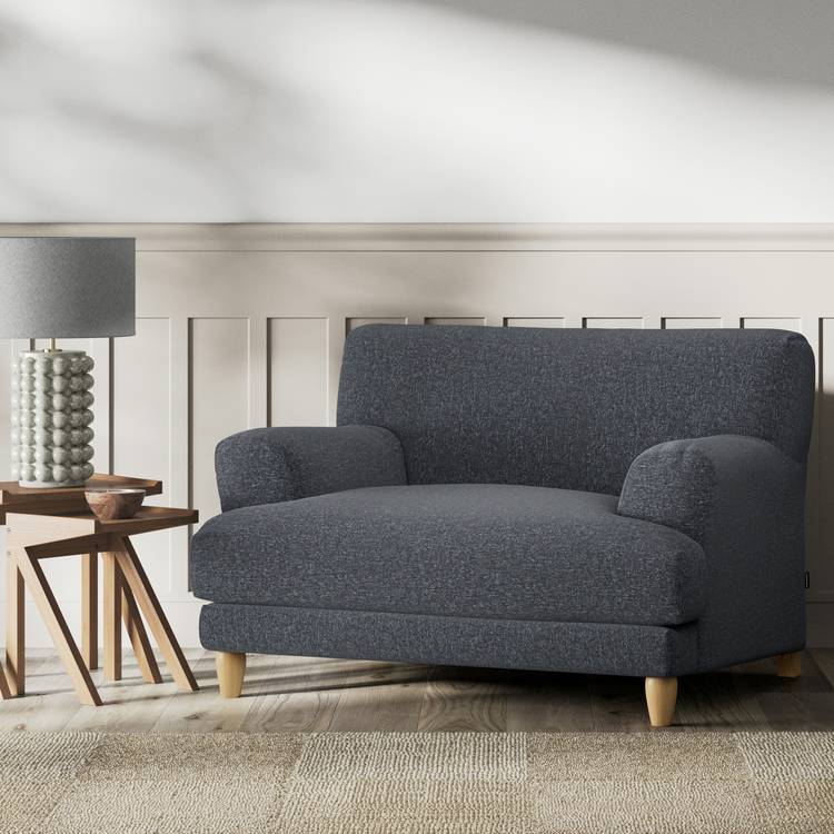 Habitat Askem Fabric Cuddle Chair - Charcoal - Ash Leg