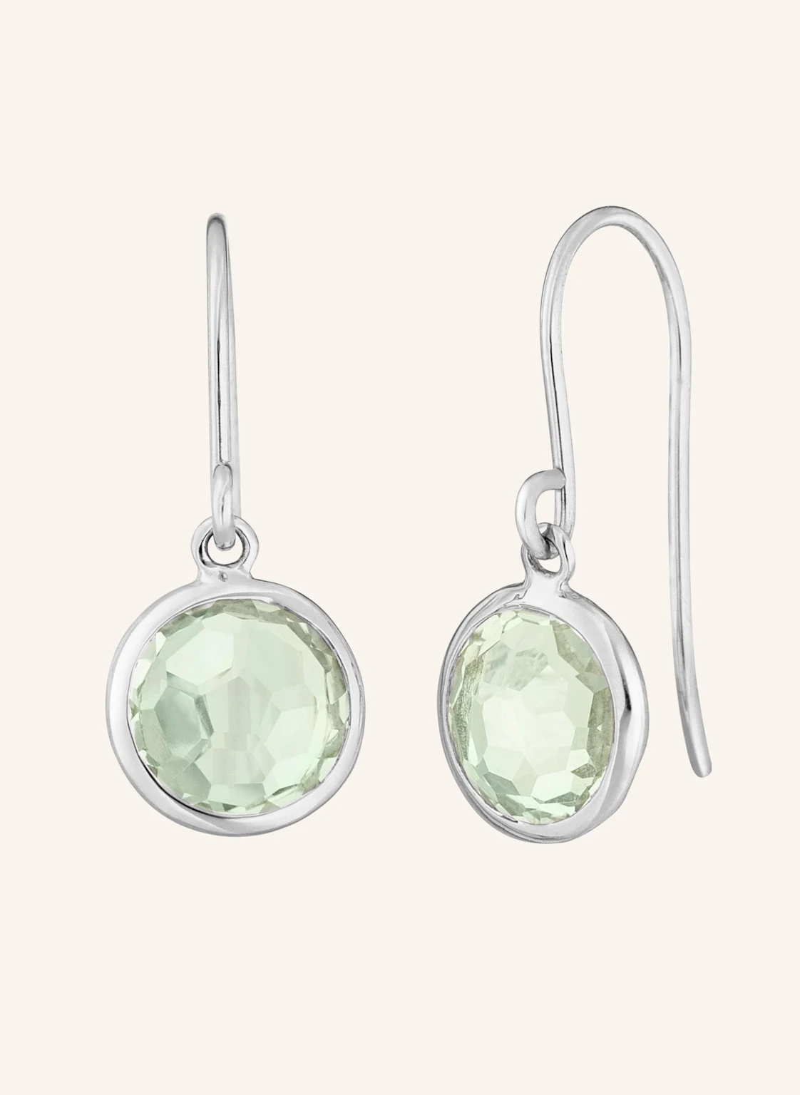 Leaf Ohrhänger GREEN AMETHYST aus14 Karat Weißgold