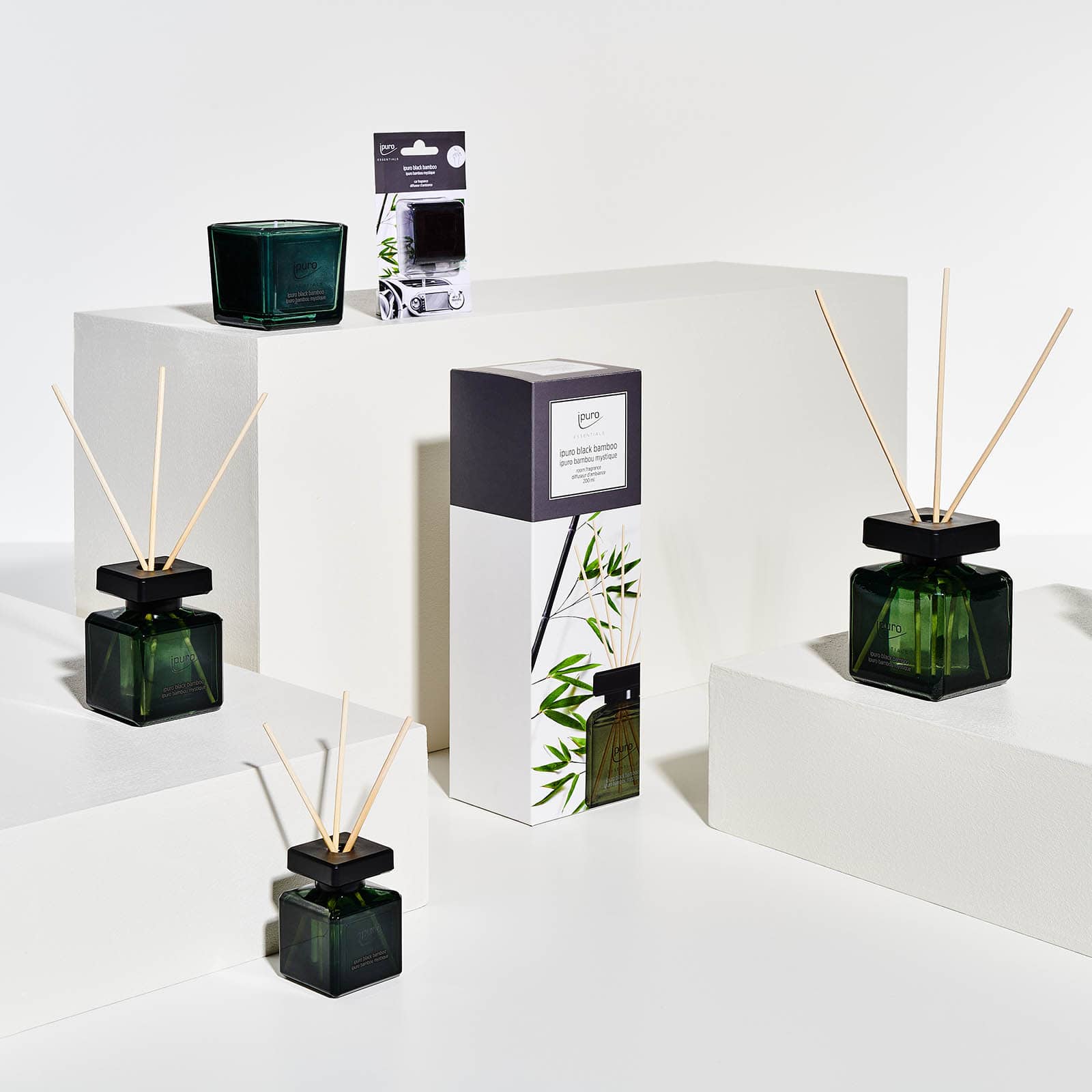 ESSENTIALS Raumduft-Set Black Bamboo Schwarz, 2 Stück, 100 ml