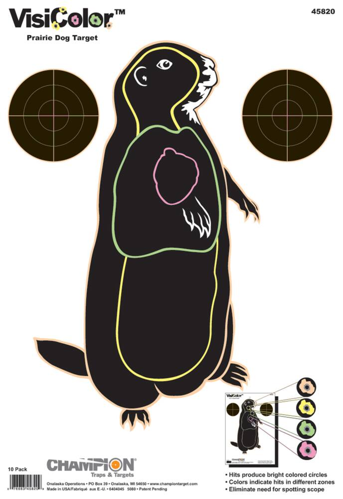 Champion VisiColor Hunting Ground Hog Shooting Targets, 10-pk