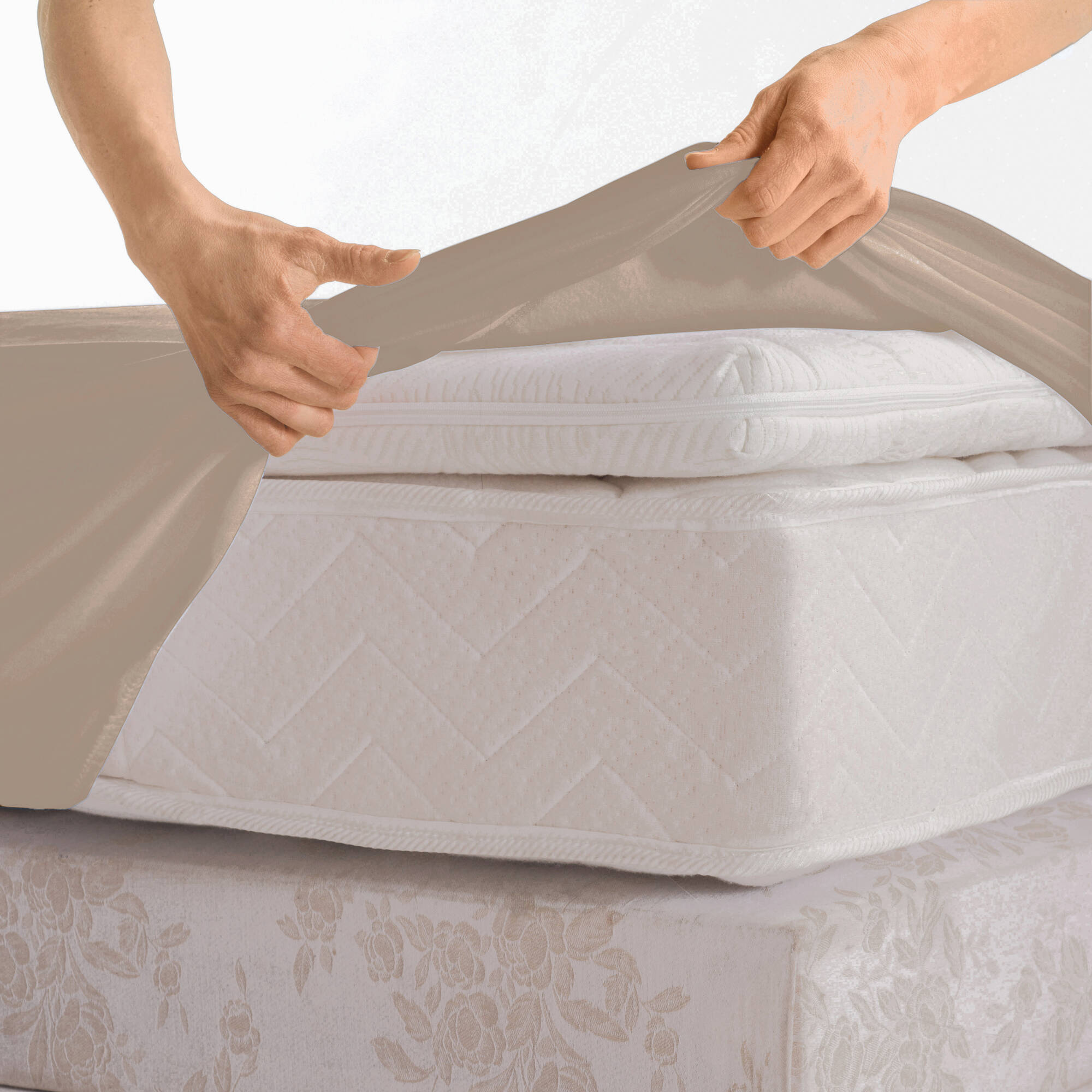 Drap-housse uni percale bonnets 40 cm