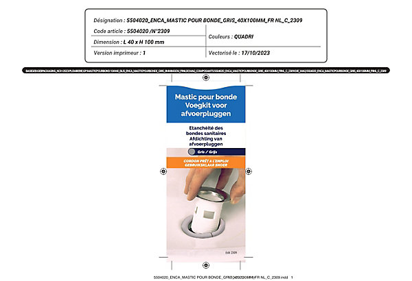 Mastic pour bonde Geb prêt à l'emploi