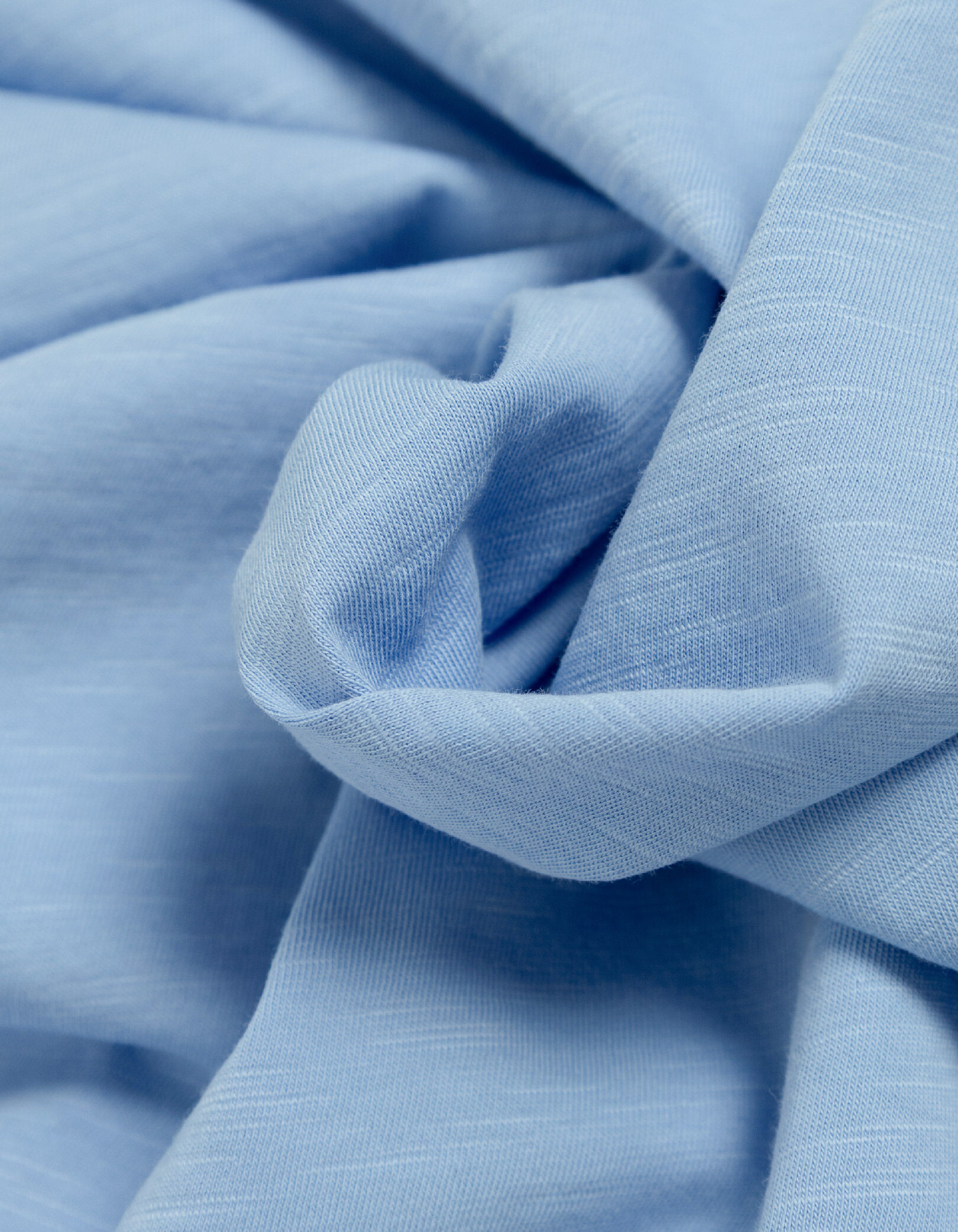 Polo manches courtes bleu coton bio flammé Homme