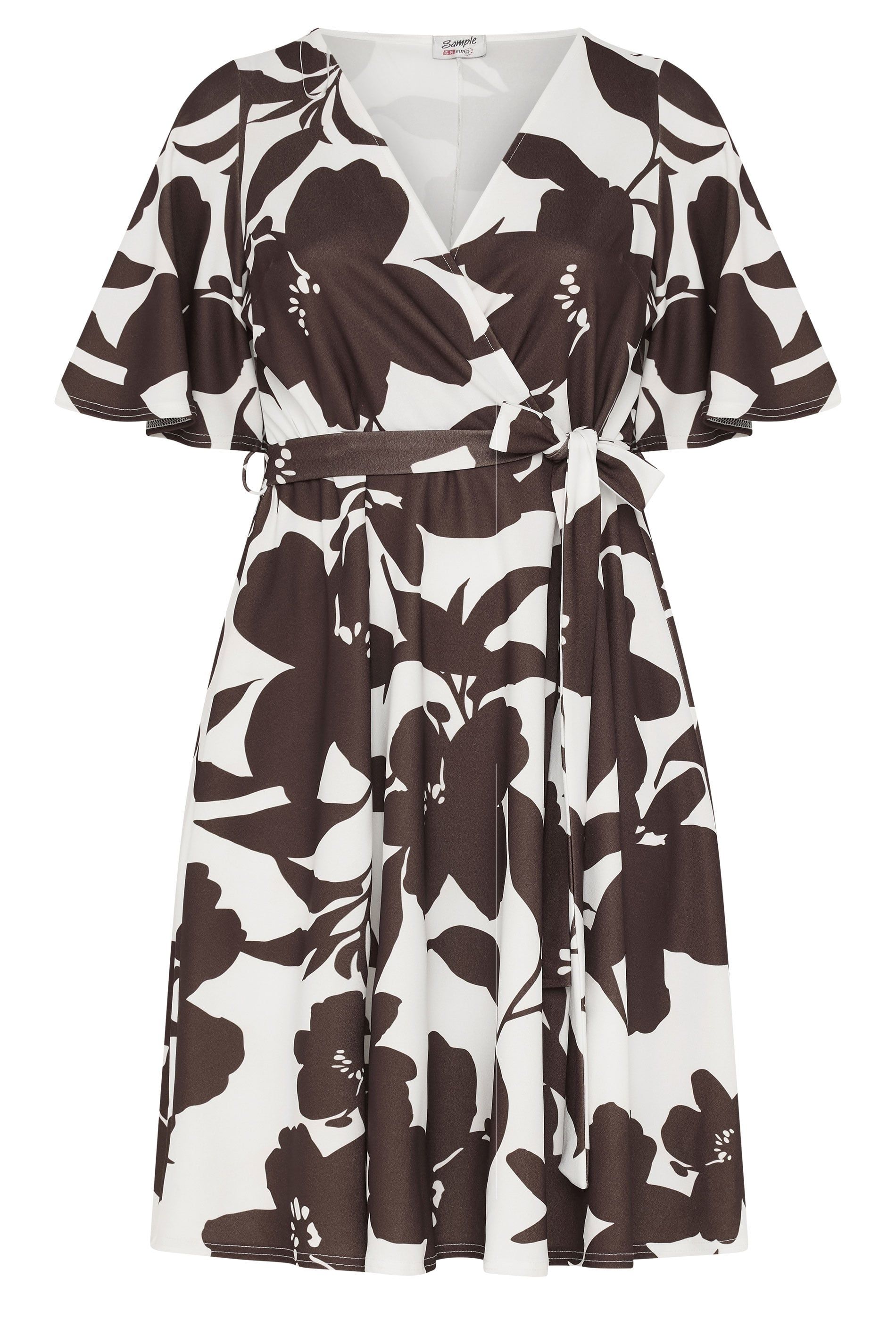Yours Floral Wrap Mini Dress