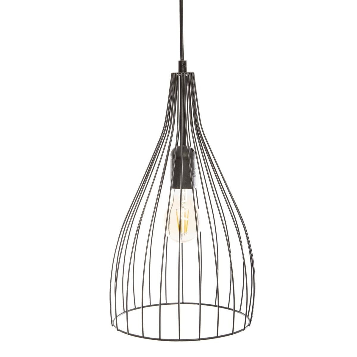 LAMPA WISZĄCA Rita czarna DRUCIANA w kształci kwiatu