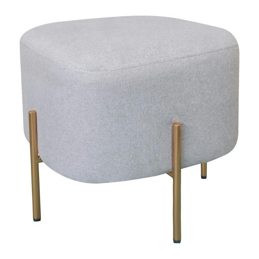 KATE - Pouf design en tissu beige