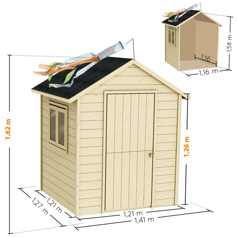 Cabane pour enfant Garance 1,14 x 1,27 x 1,62 m SOULET