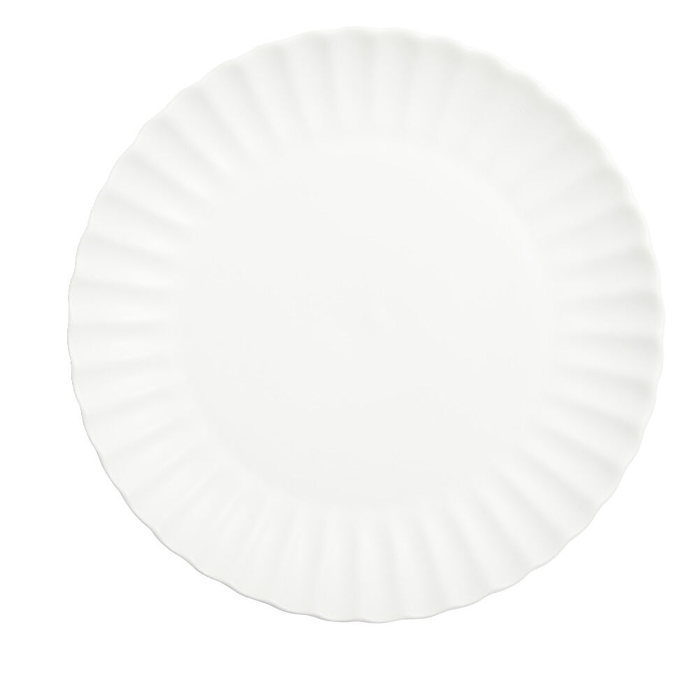 Assiette plate Venise rebord ondulé faïence blanc Ø26cm
