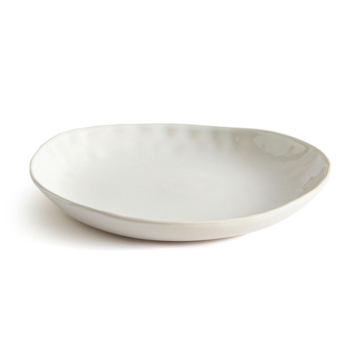 Lot de 4 assiettes plates en grès, Cream