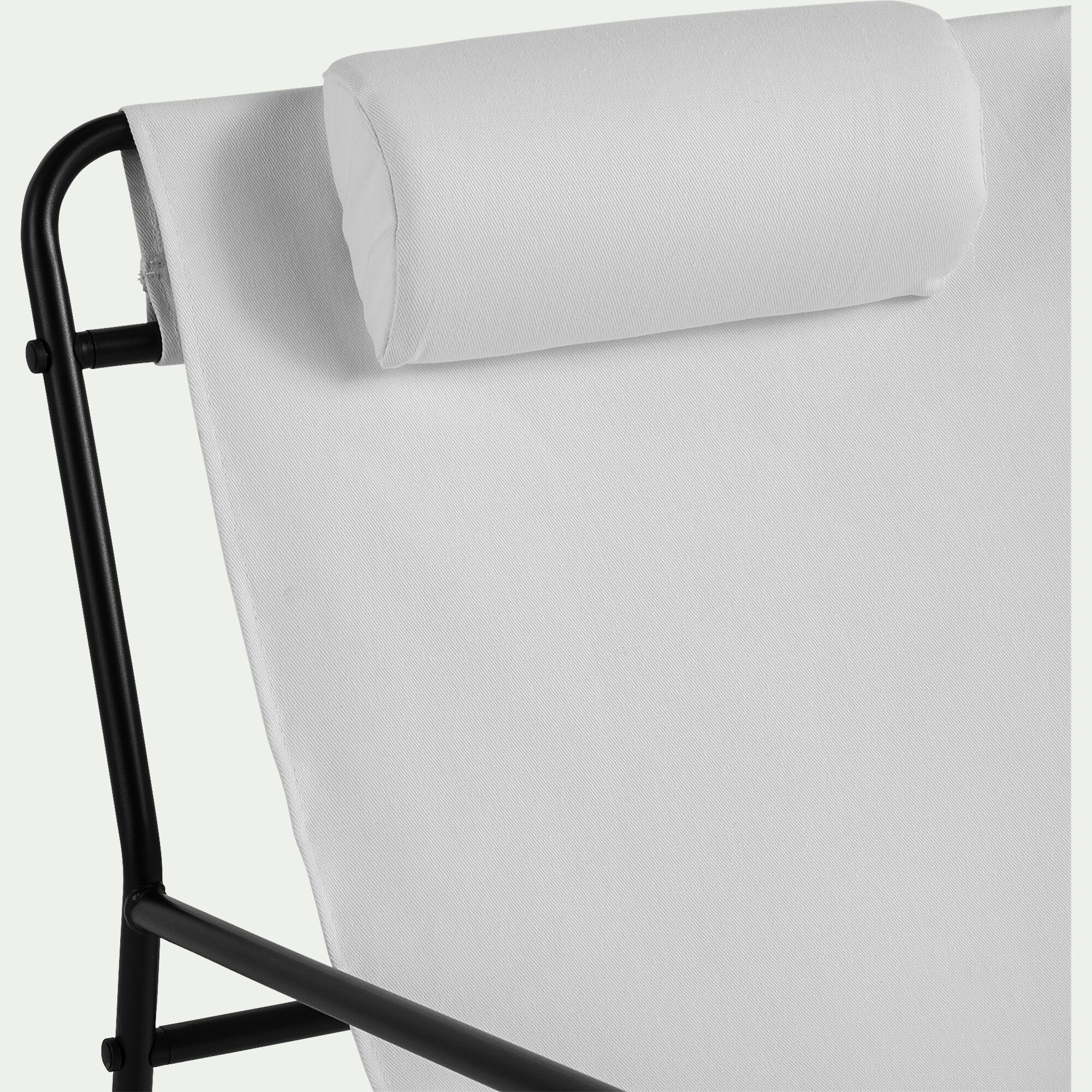 JEFF - Fauteuil de jardin en acier et coton - blanc