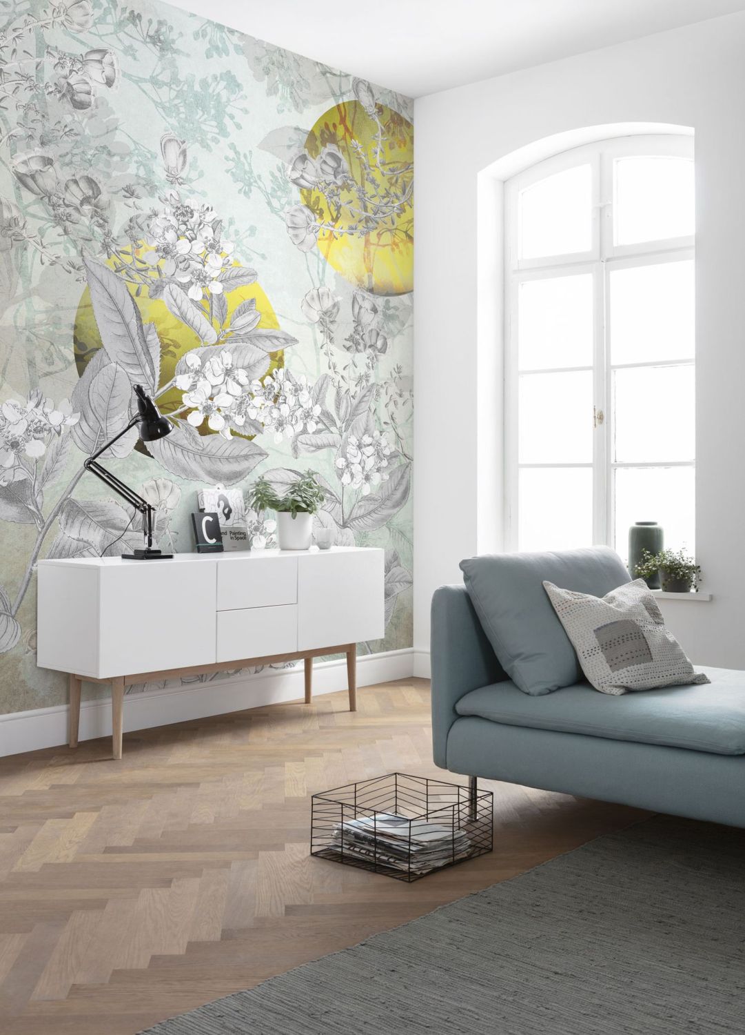 Sanders & Sanders fotobehang zon grijs en geel - 200 x 280 cm - 612463