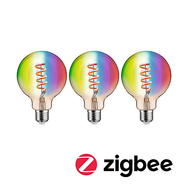 Filament 230 V Smart Home Zigbee 3.0 Globe LED G95 E273x470lm 3x6,3W RGBW  gradable Doré