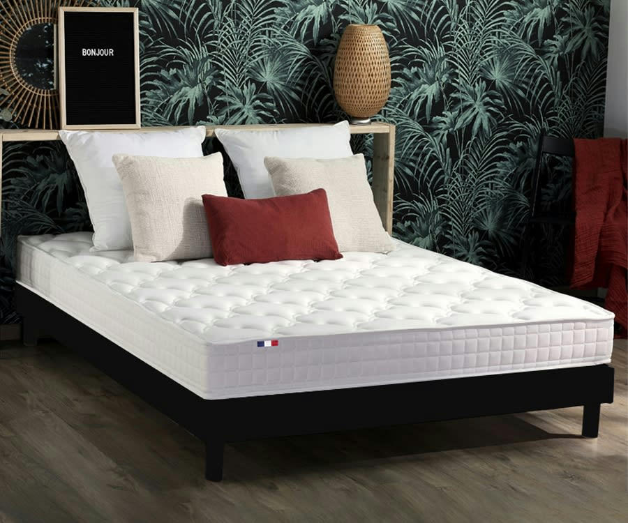 ENSEMBLE KIT AZUR - Ensemble Matelas mémoire de forme Sommier en Kit Anthracite 160x200