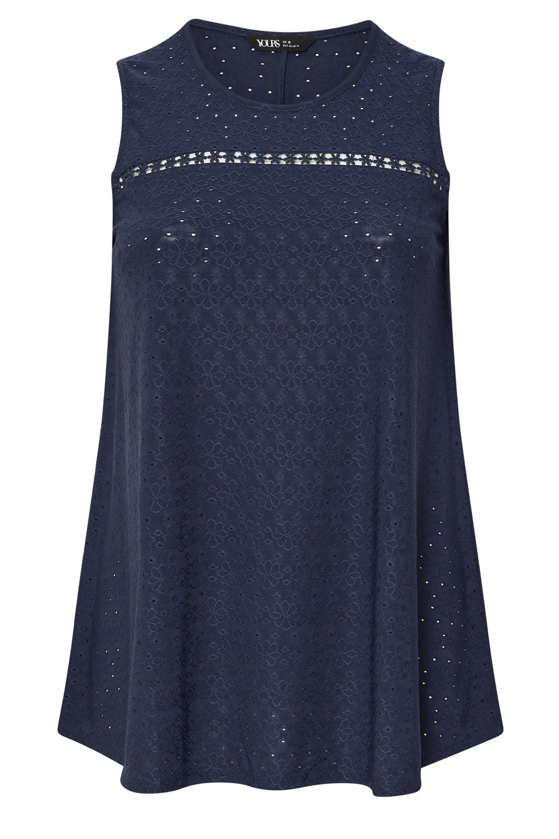 Yours Broderie Anglaise Vest Top