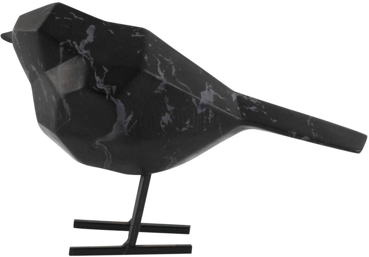 - Oiseau en résine noir effet marbre origami petit modèle