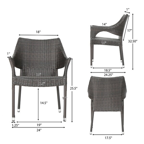 Cliff Outdoor 5-piece Wicker Dining Set by Christopher Knight Home