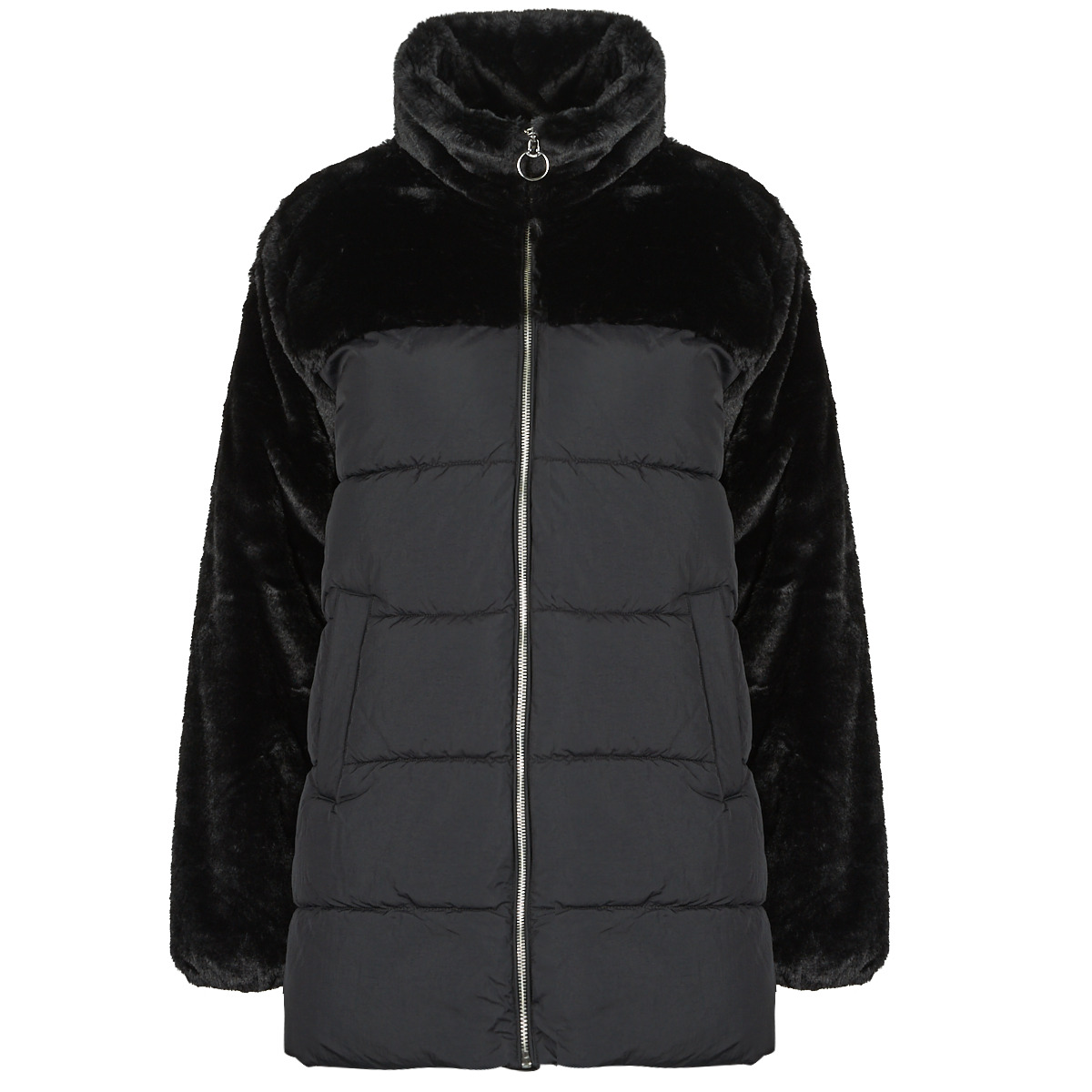 Only - ONLWANJA FUR PUFFER MIX COAT CC OTW - Black