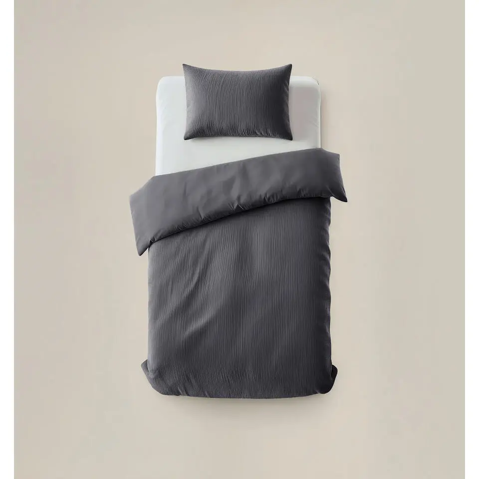 Dekbedovertrek Velvet Cartier 140x220 �?Fluweelzacht Uni Design �?Antraciet