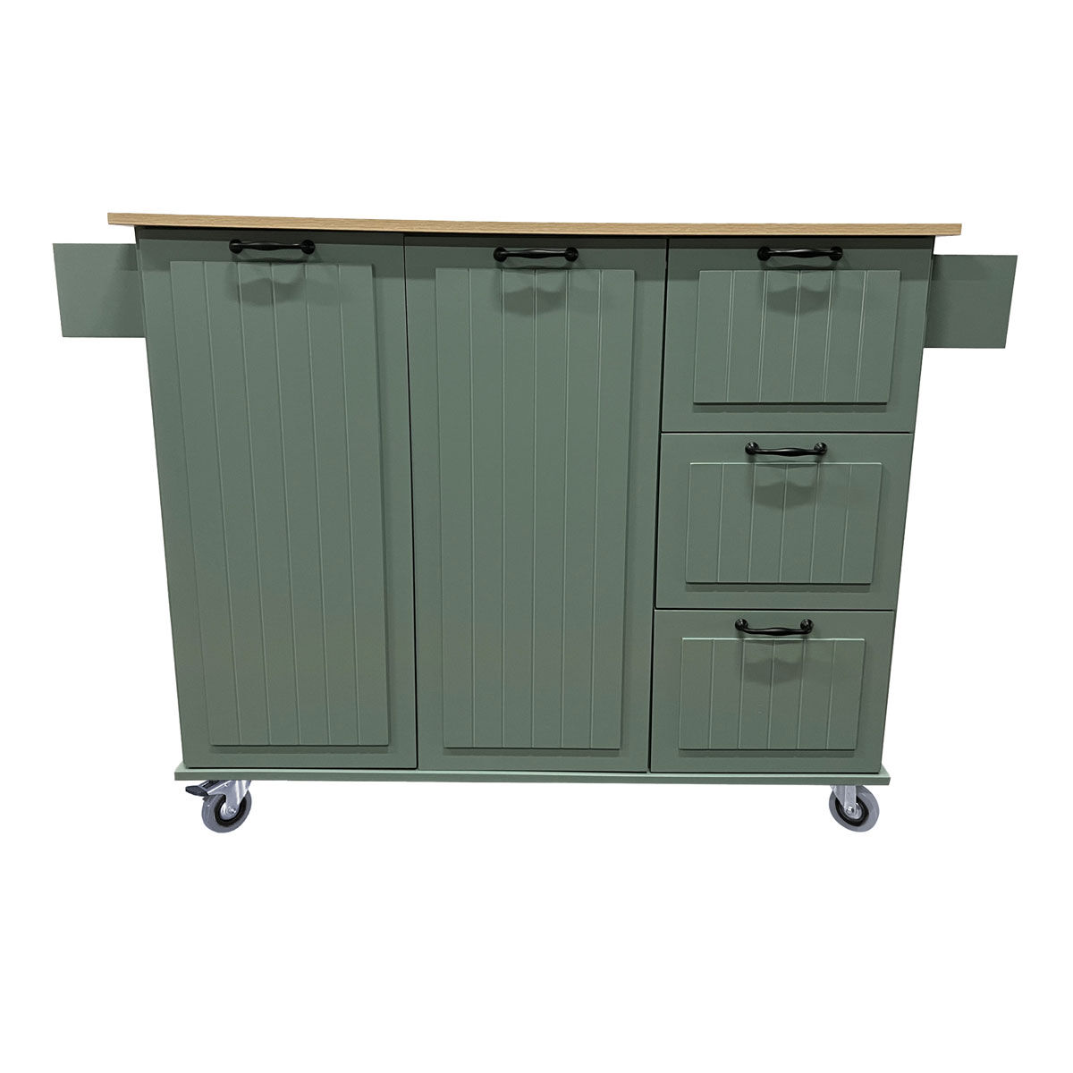 Ilha de cozinha DOMUS verde extensível