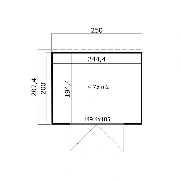 Gartenhaus »Felix«, BxHxT: 250 x 222, 3 x 200 cm (Außenmaß inkl. Dachüberstand)