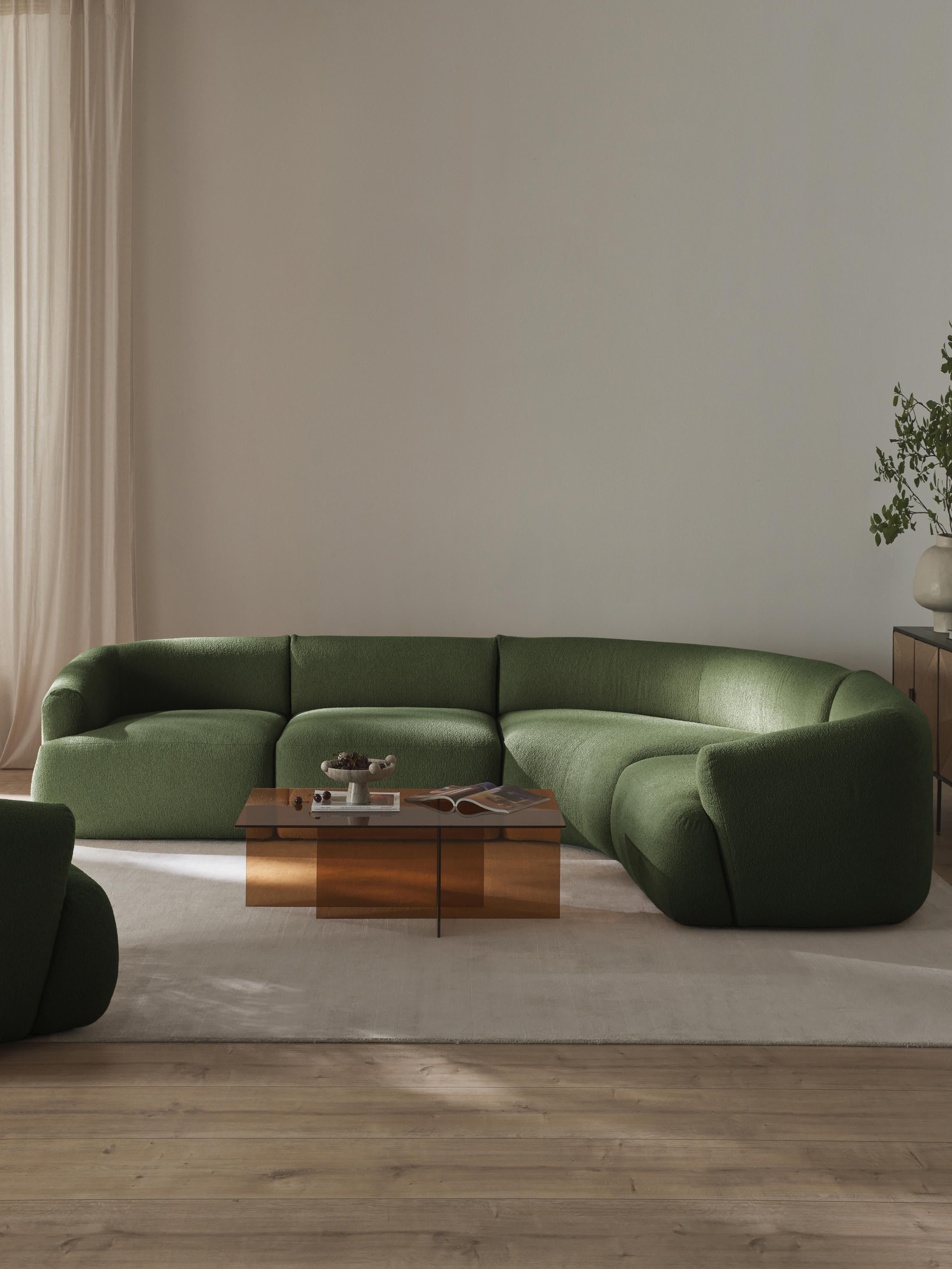 Modulares Bouclé-Ecksofa Sofia (4-Sitzer)
