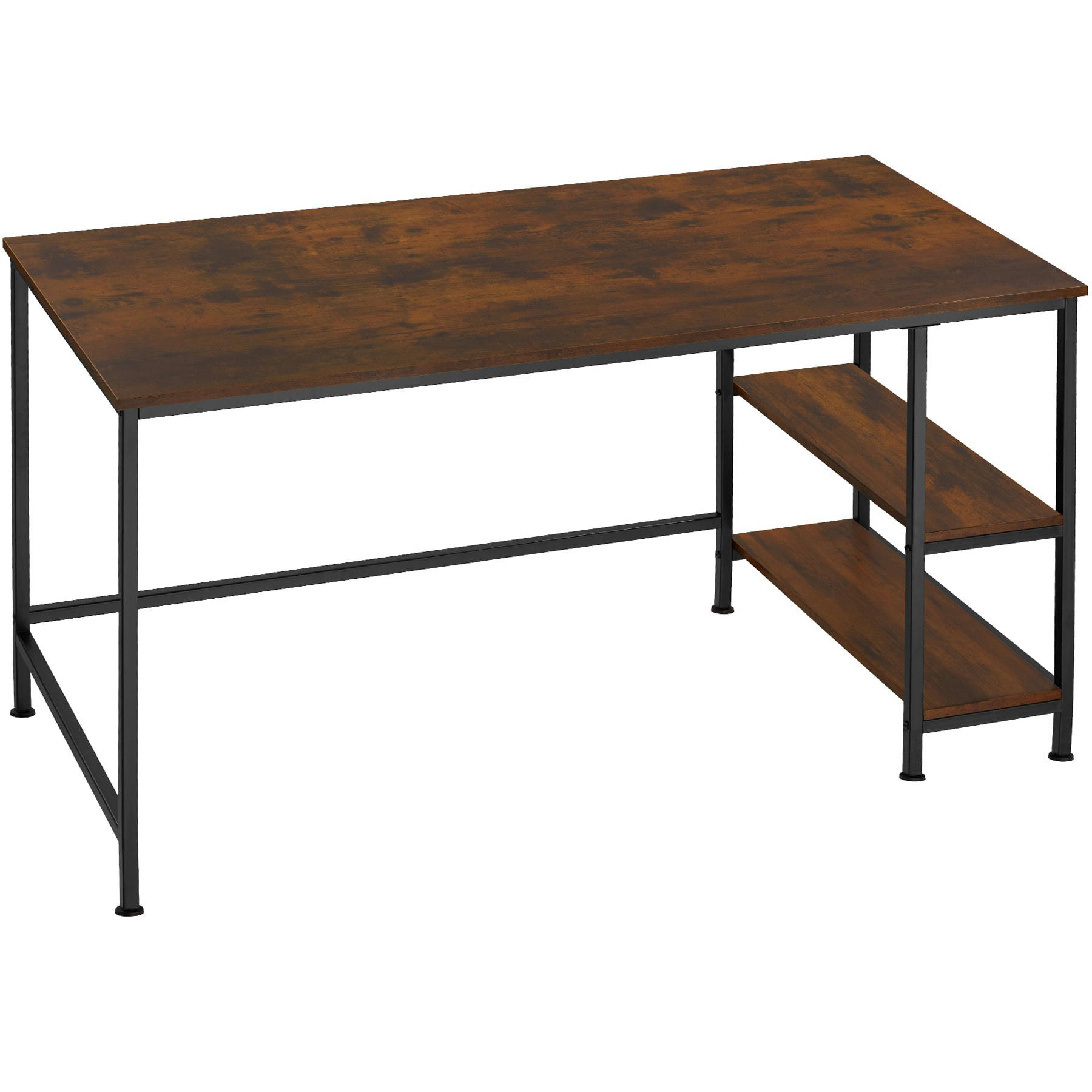 - Bureau informatique canton 120x60x75.5cm bois foncé industriel