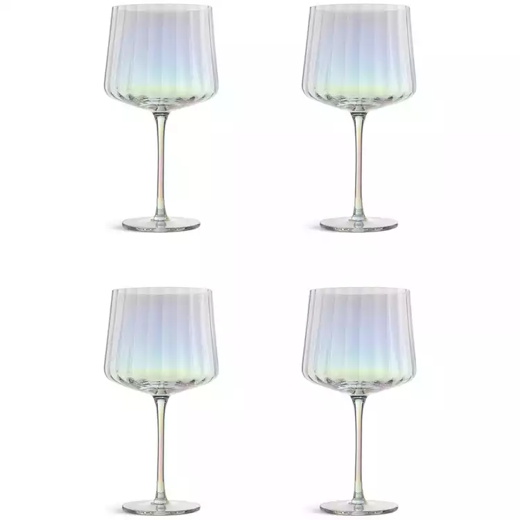 Habitat Iridescent Lustre Fluted Set of 4 Gin Glass