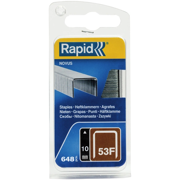 Tackerklammern, 10 mm, Heftklammer Typ 53F, 648 St., in Blisterverpackung