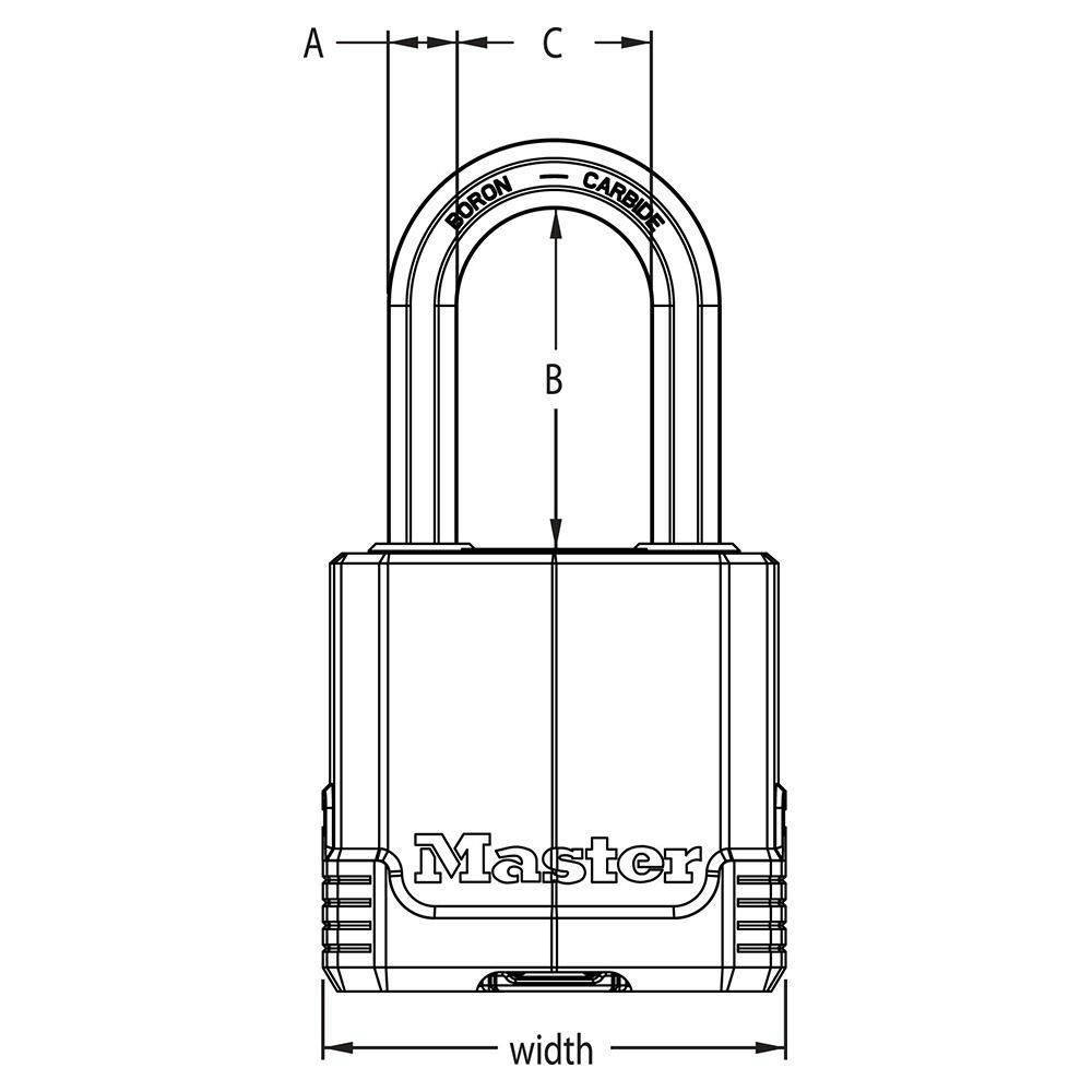 Master Lock 54mm-Wide Laminated Magnum Covered Steel Keyed Padlock with 51mm Shackles, Black