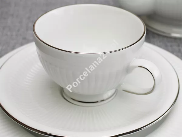 Garnitur do herbaty na 6 osób (21 el.) Bogucice - Minos Platin 1142