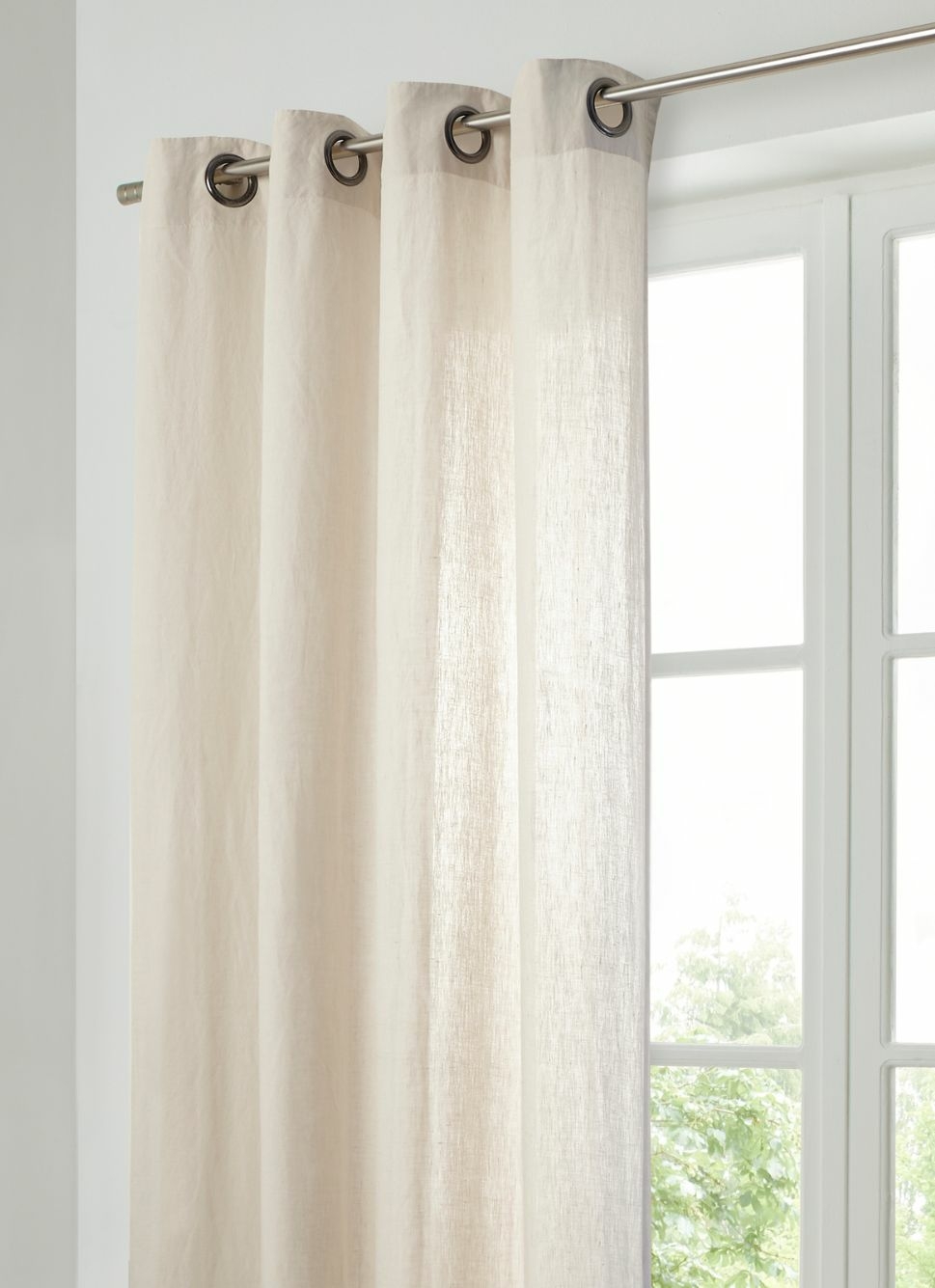 RIDEAU EN LIN LAVÉ UNI SABLE