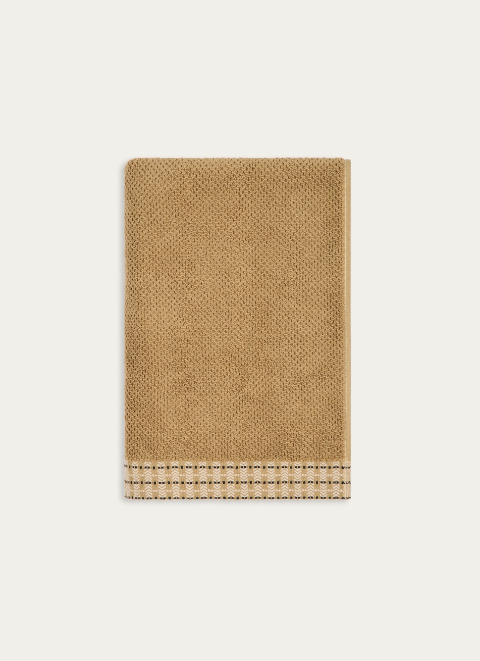 DRAP DE DOUCHE UNI AVEC LITEAU FANTAISIE VERT OLIVE