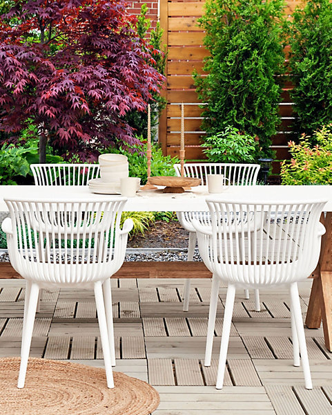Lot de 4 chaises de jardin PESARO Blanc