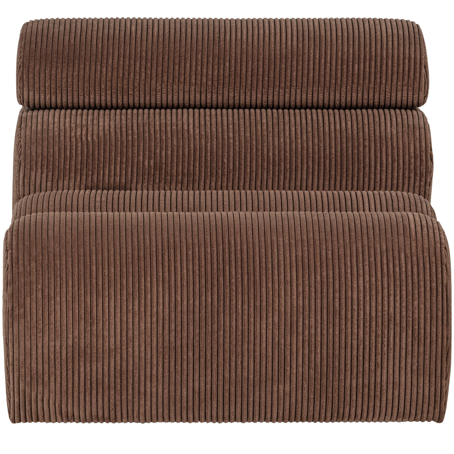 WOOOD 1-zits element bank Novi - Ribstof - Mokkabruin - 86x82x113